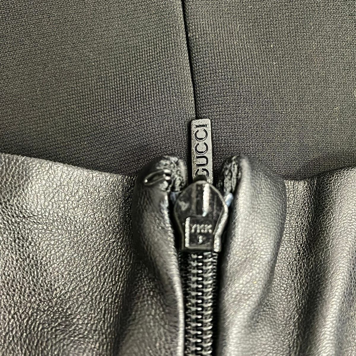 Gucci Dress Black Three Quarter Sleeve Knee-Length Partial Leather — view 5