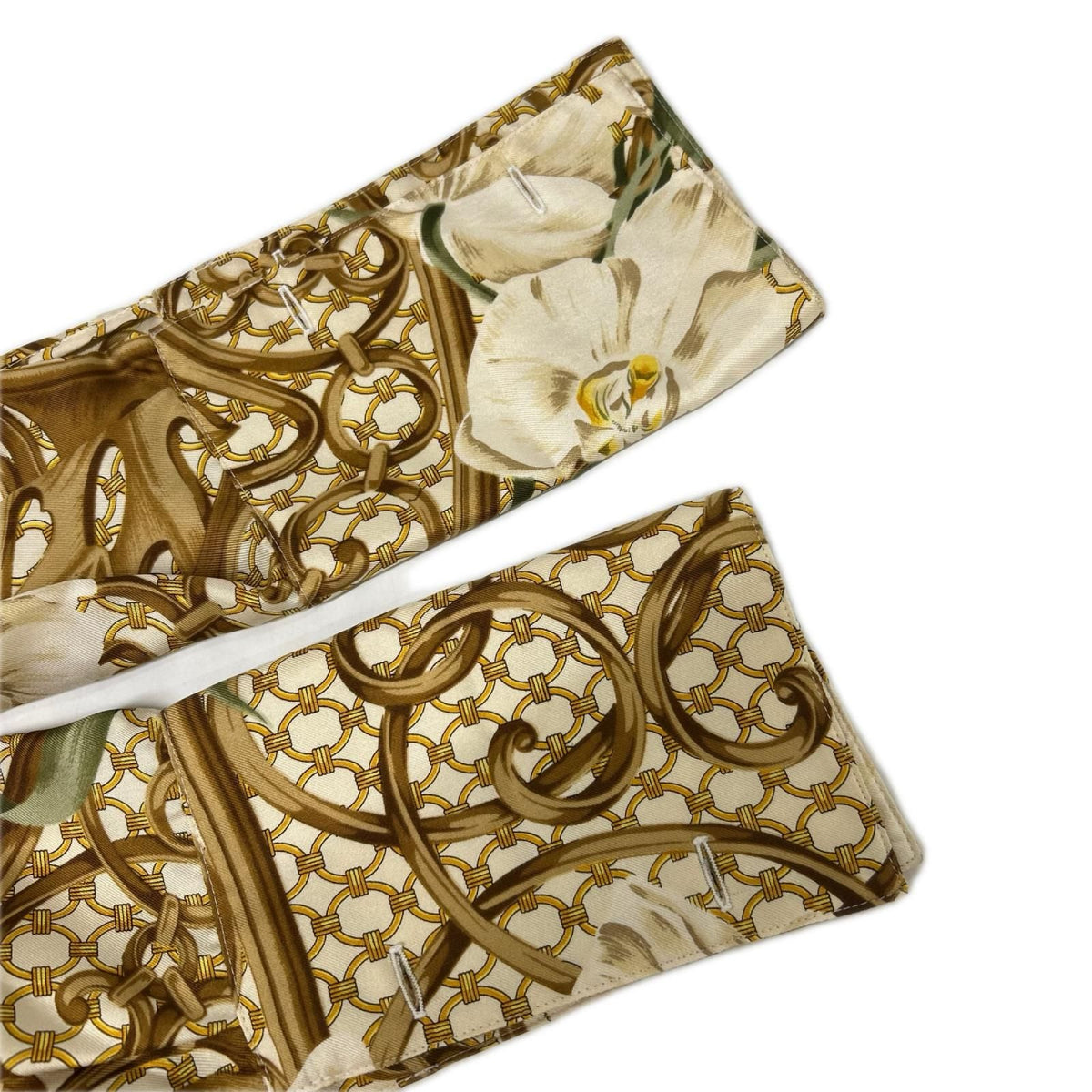 Dior Gold Silk 100 CD Button Botanical Design Shirt — view 6