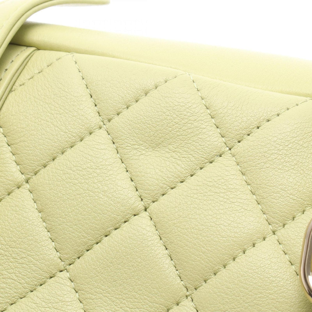 Chanel Backpack Quilted Yellow Green Leather Dumas Chain — view 6