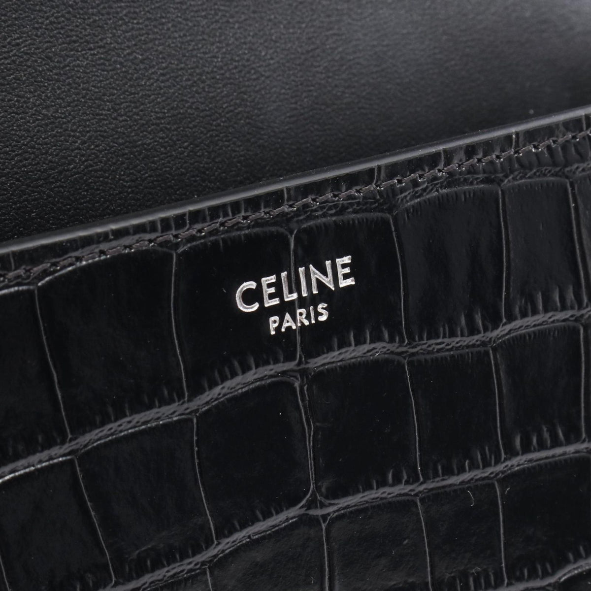 Celine Shoulder Bag Small Cross Triomphe Croco Embossed Leather — view 4