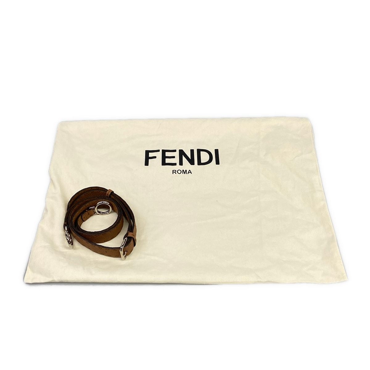 Fendi Handbag Peekaboo Iconic Medium Selleria Brown Leather — view 8