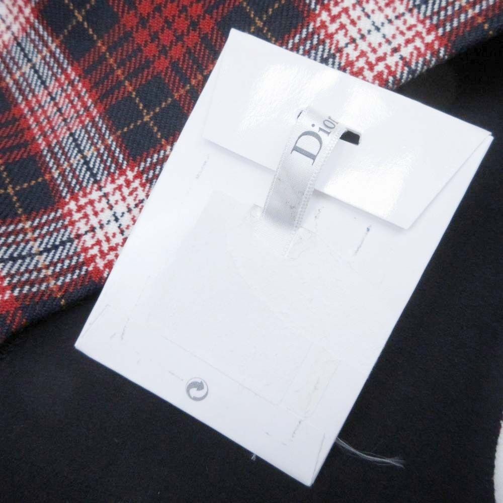 Dior Tartan Check Bustier Sleeveless Top Red Navy 36 — view 7
