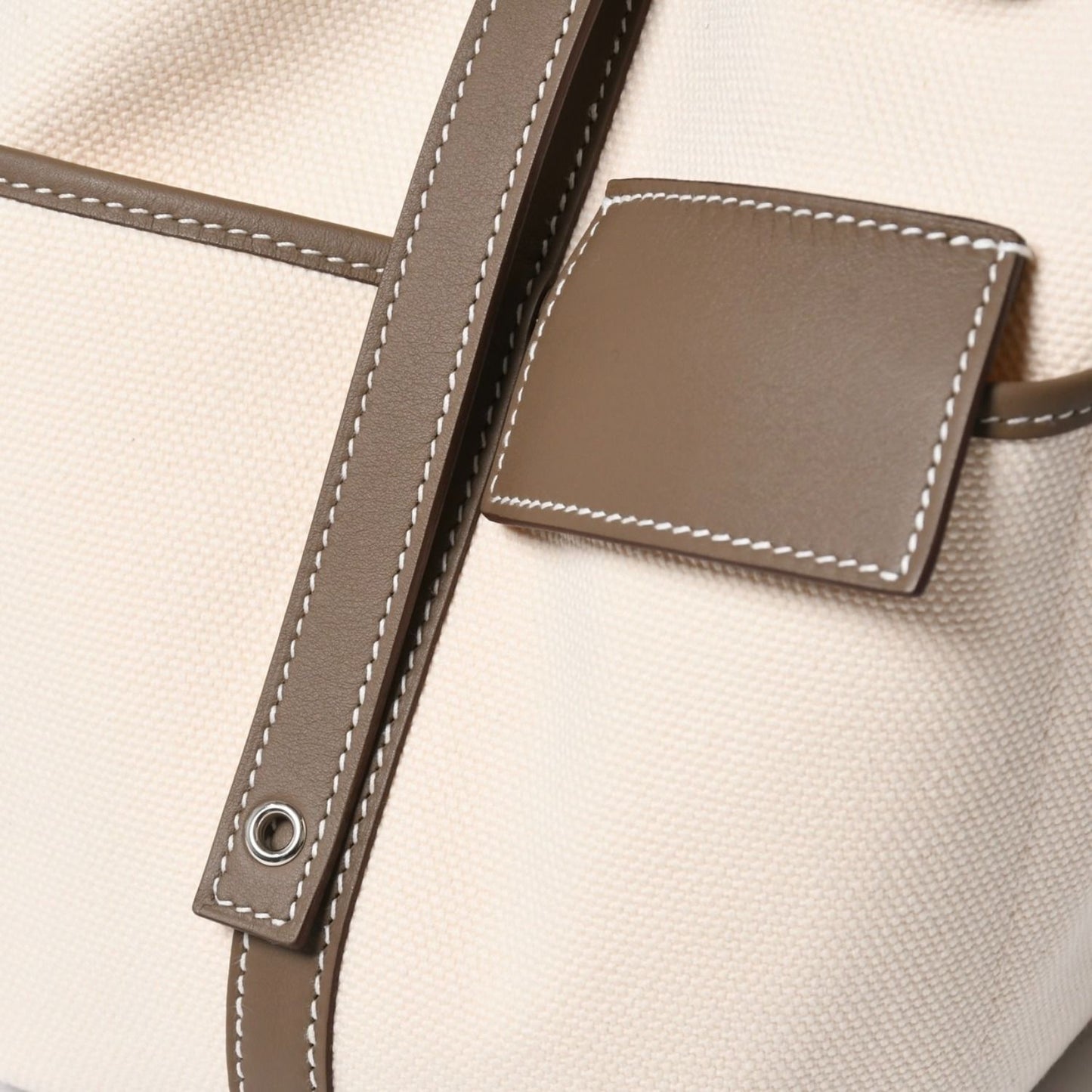 Hermes Picotin Lock PM Cargo Handbag Etoupe Ecru Toilegoeran Silver — view 8