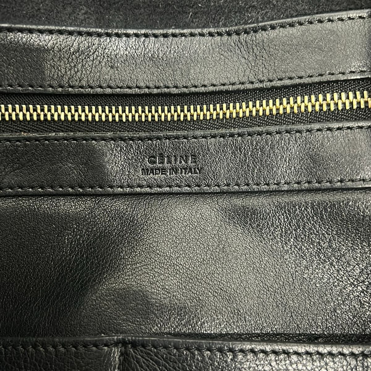 Celine Tote Cabaphantom Small with Belt Black Leather — view 8
