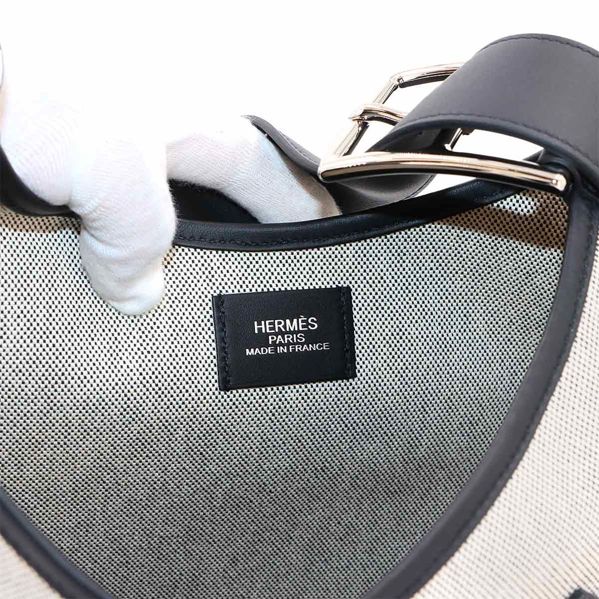 Hermes Arcon Shoulder Bag Toile H Swift Black Silver — view 8