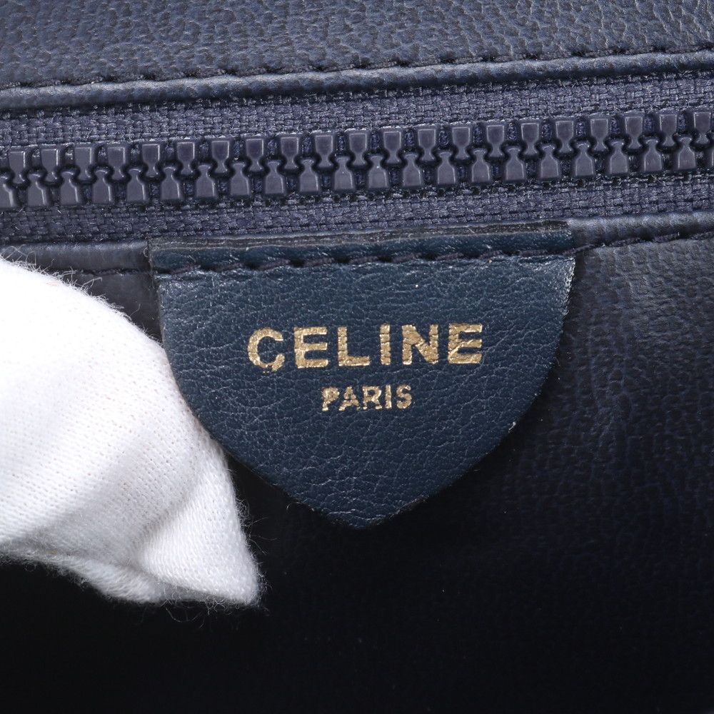 Celine Leather Shoulder Bag Crossbody Navy — view 8