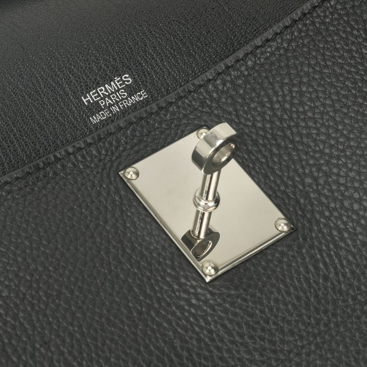 Hermes Jypsiere 34 Shoulder Bag Taurillon Clemence Noir Black Silver — view 8