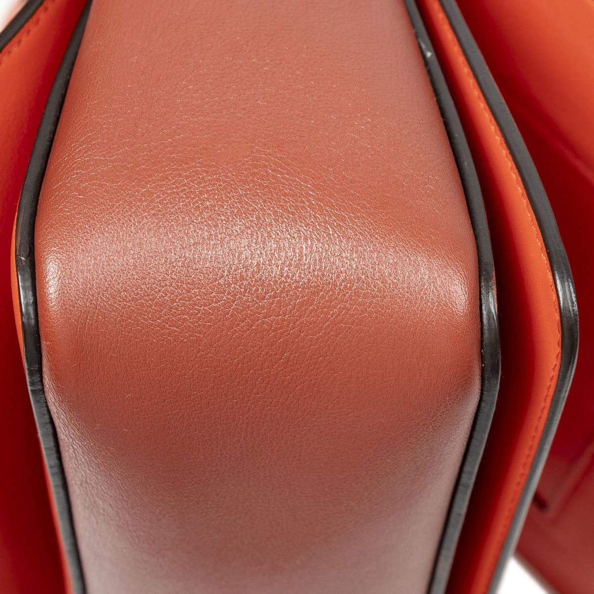 Celine Medium Frame Cross Belt Bag Orange Burgundy Calfskin Leather — view 8