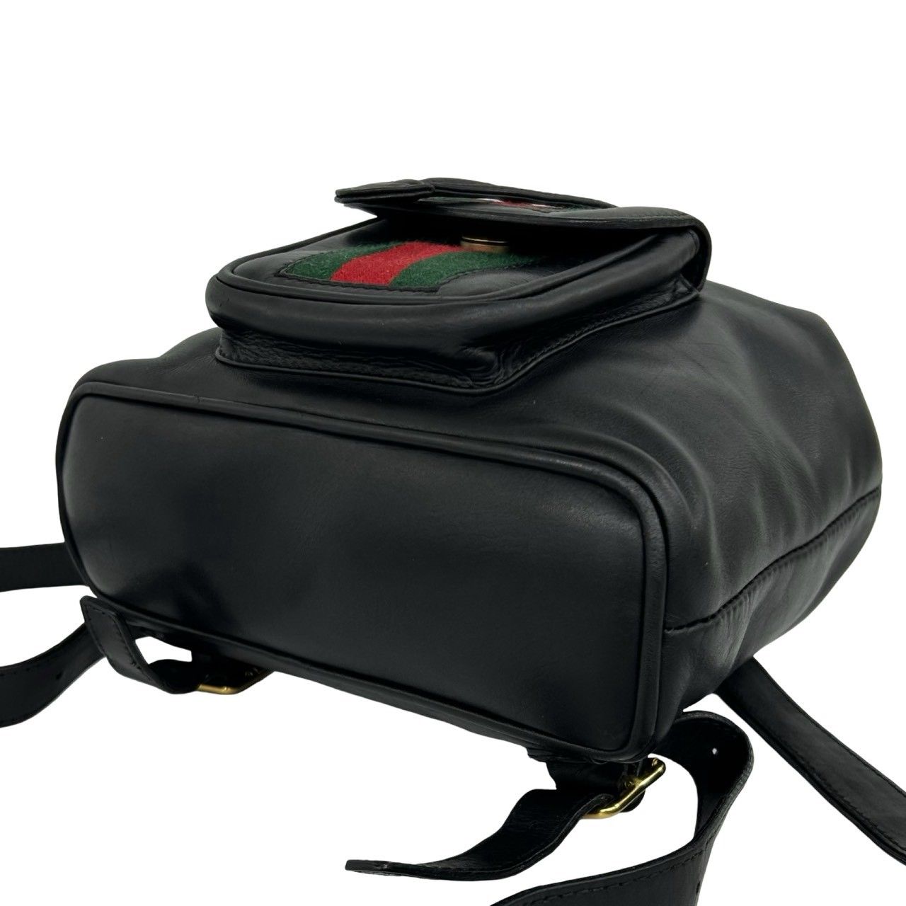 Gucci Vintage Sherry Line Bamboo Leather Backpack Black — view 8
