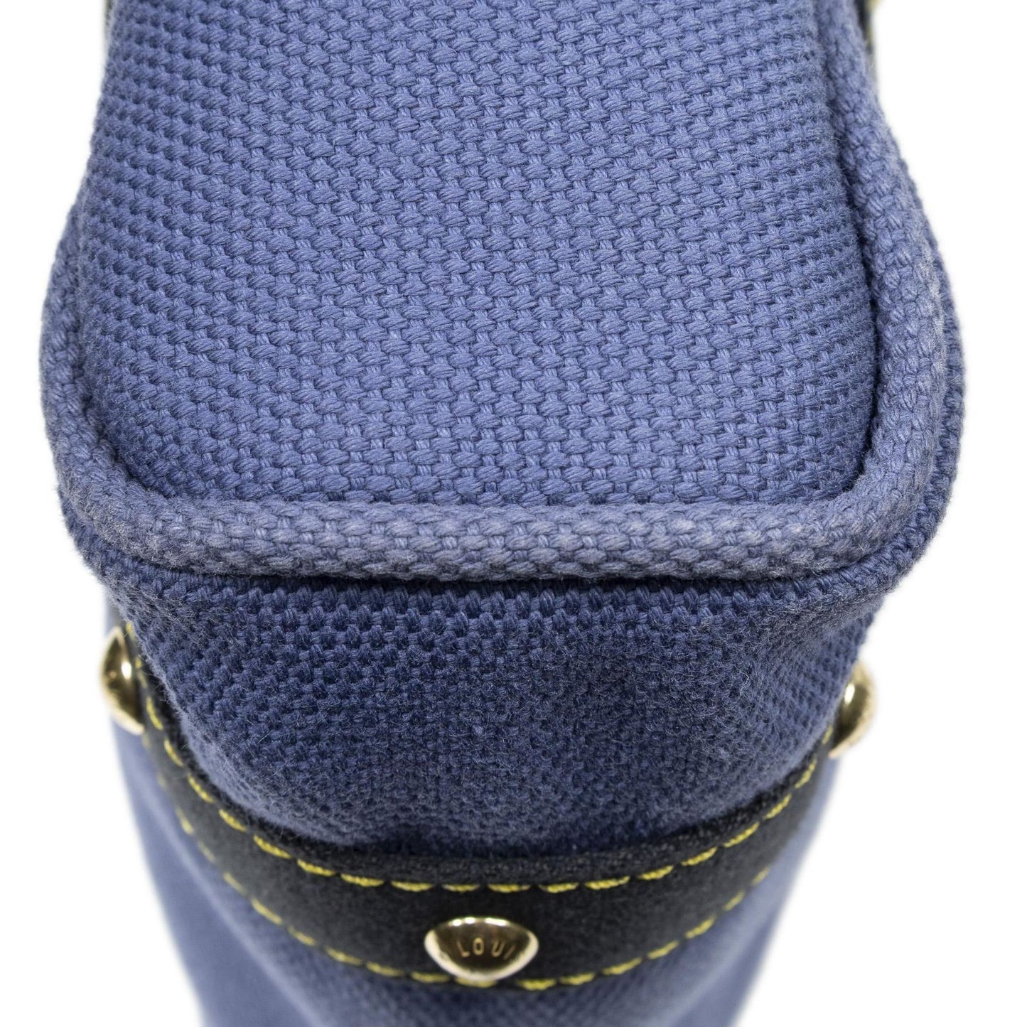 Louis Vuitton Antigua Cabas Purple Navy Blue Woven Canvas Shoulder Bag — view 8