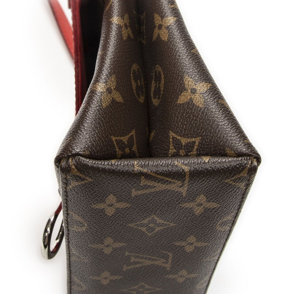 Louis Vuitton Saint Michel Bag Brown Red Monogram Denim — view 8