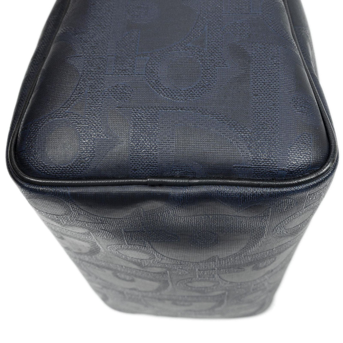 Dior Small Boston Navy Maxi Trotter Pattern Canvas Handbag — view 8