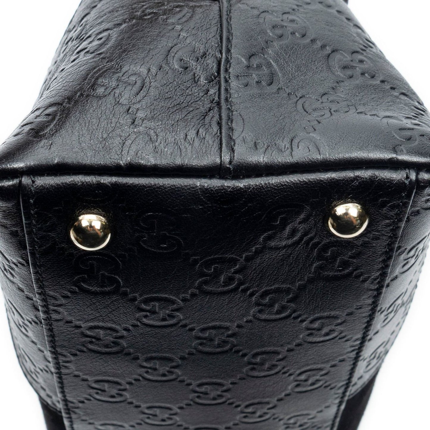 Gucci Medium Joy Tote Black Guccissima Suede — view 8