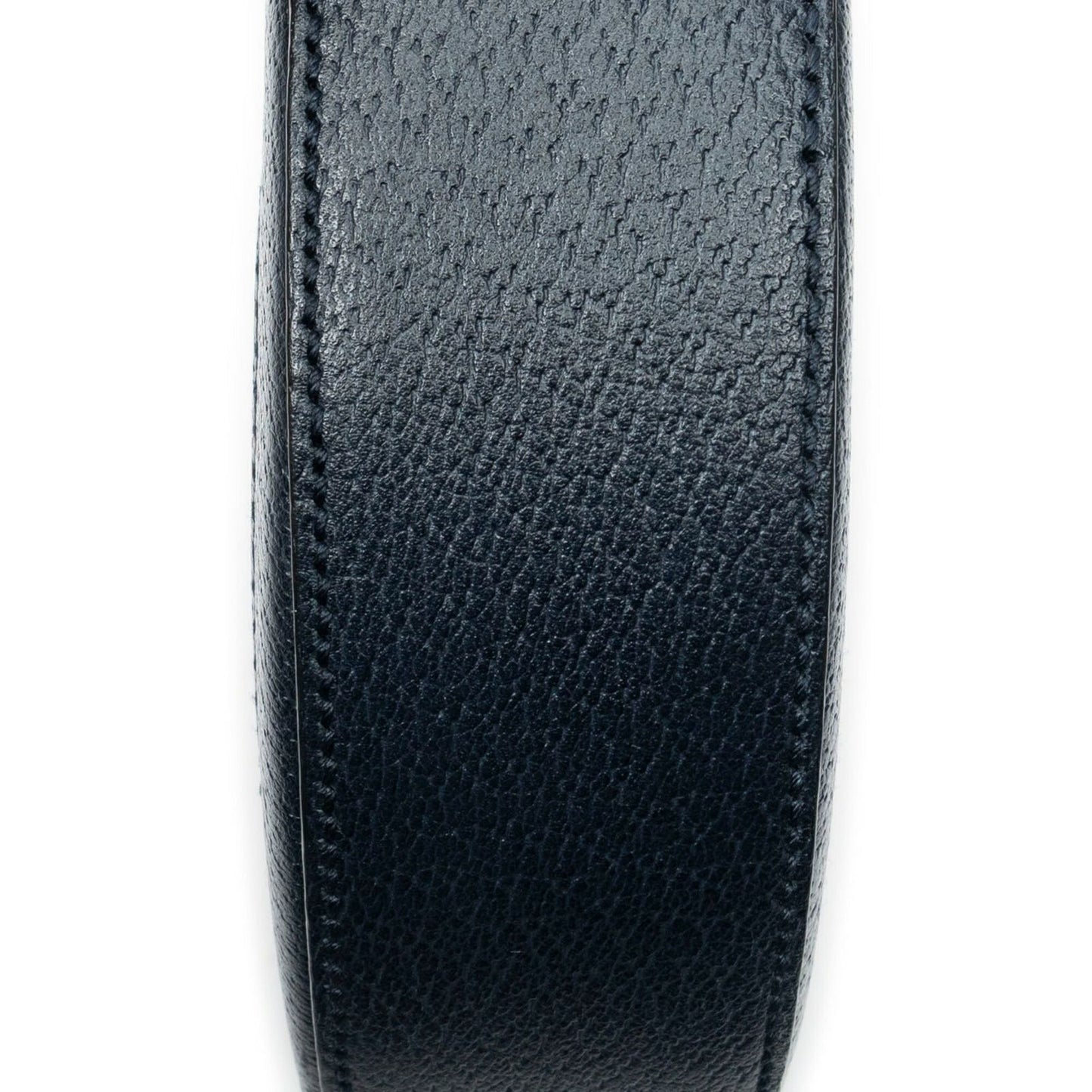 Gucci GG Round Cross Belt Bag Navy Gray Leather — view 8
