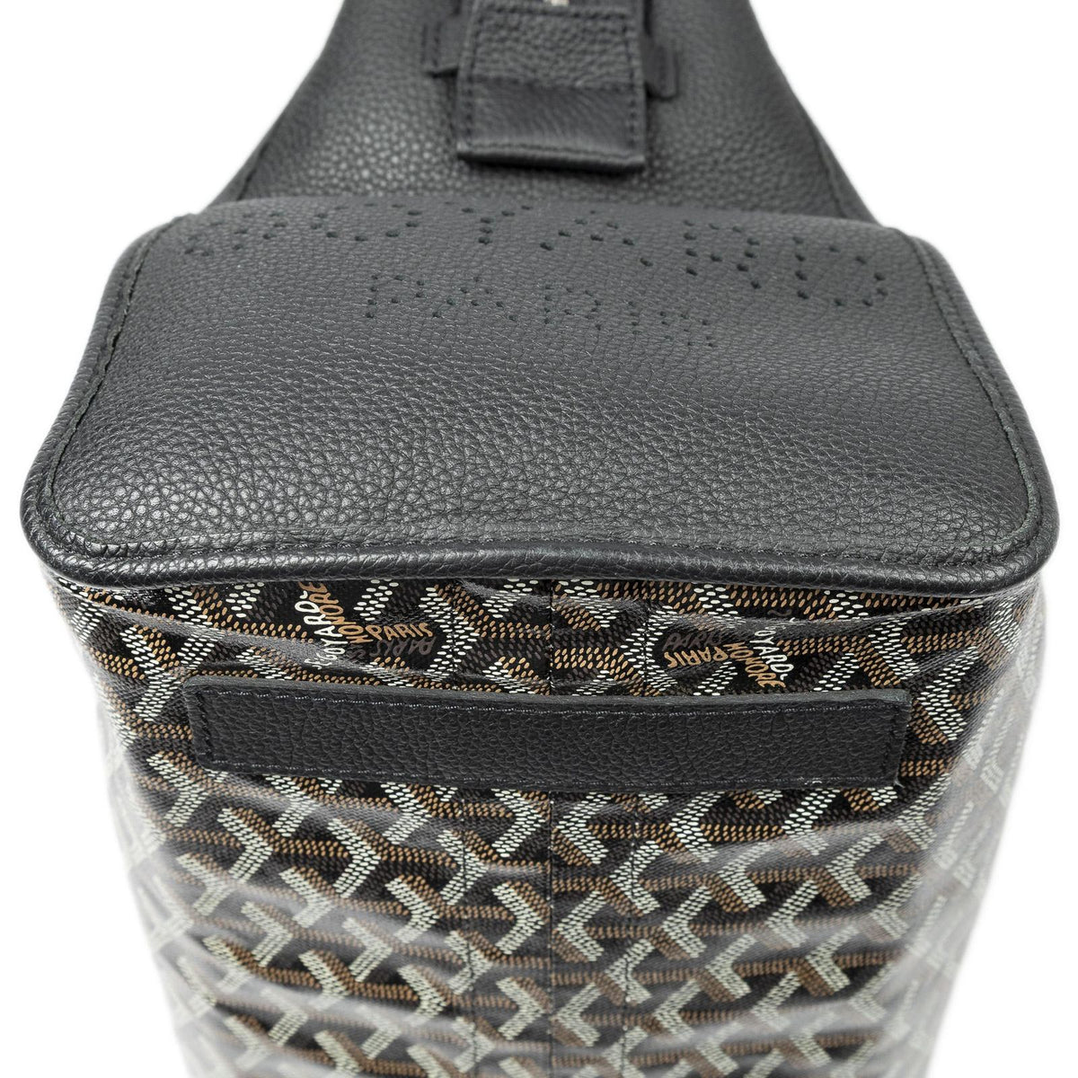 Goyard Hardy Black Brown Goyardine Canvas Shoulder Bag — view 8