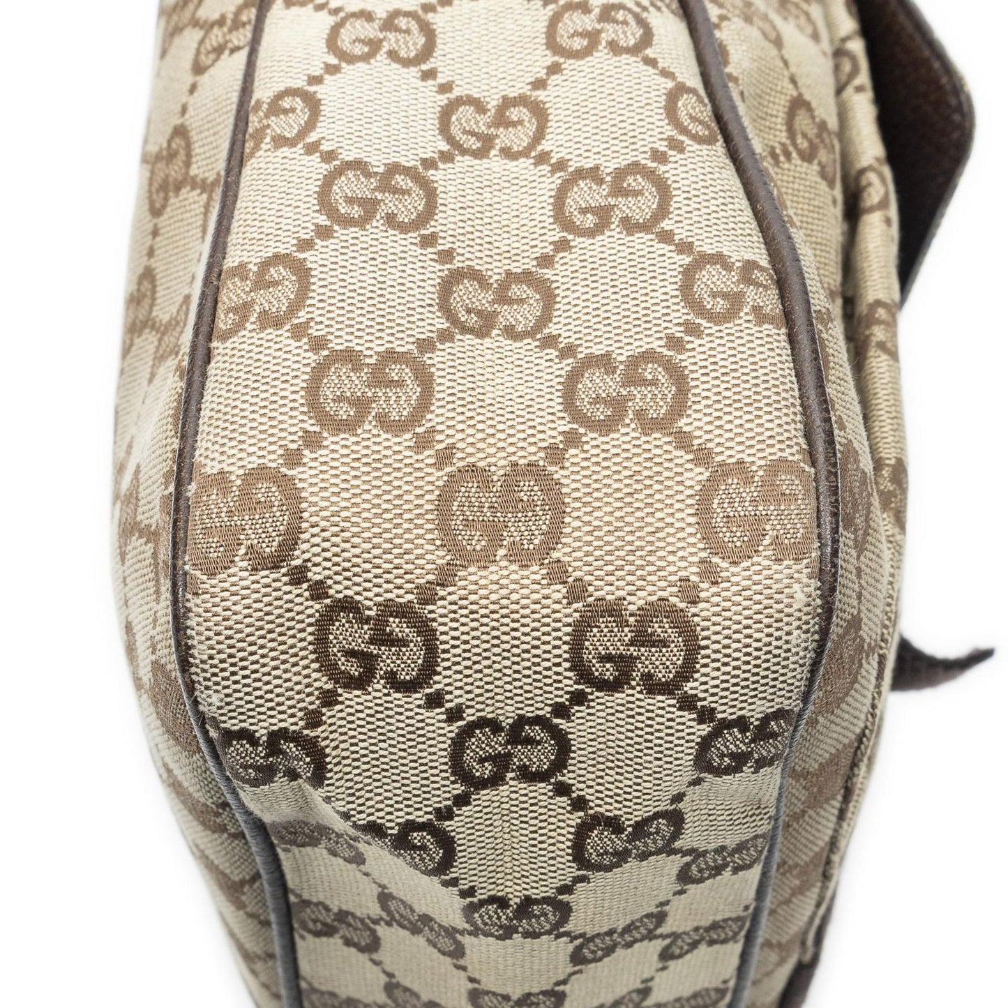 Gucci Front Buckle Messenger Bag Beige Brown GG Canvas — view 8