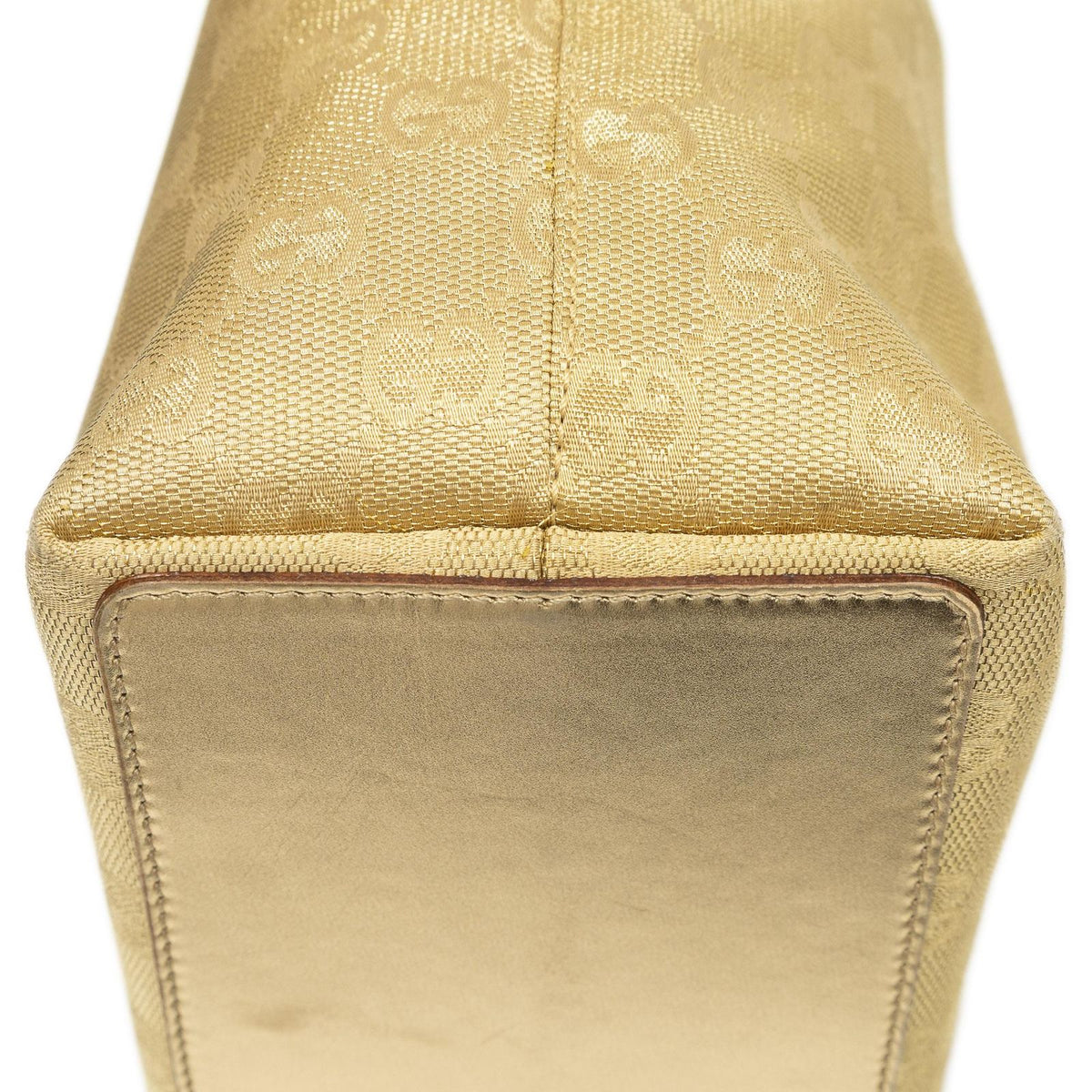 Gucci Small Bucket Tote Gold GG Canvas — view 8