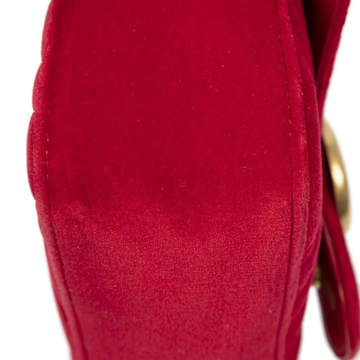 Gucci Small GG Marmont Chain Crossbody Red Matelasse Velvet — view 8