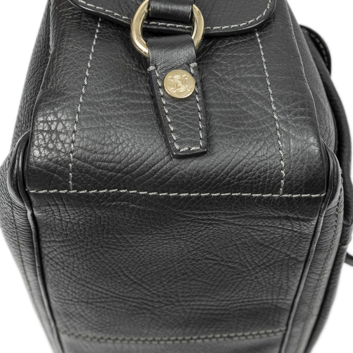 Celine Boogie Bag Black Grain Calfskin Leather — view 8