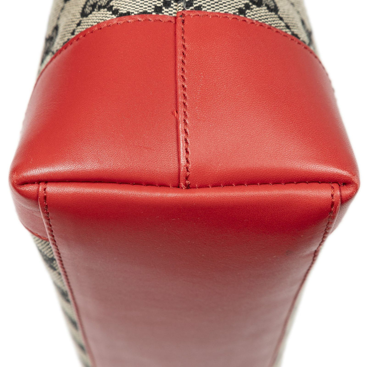 Gucci Zip Shopping Tote Red Black Beige GG Canvas — view 8