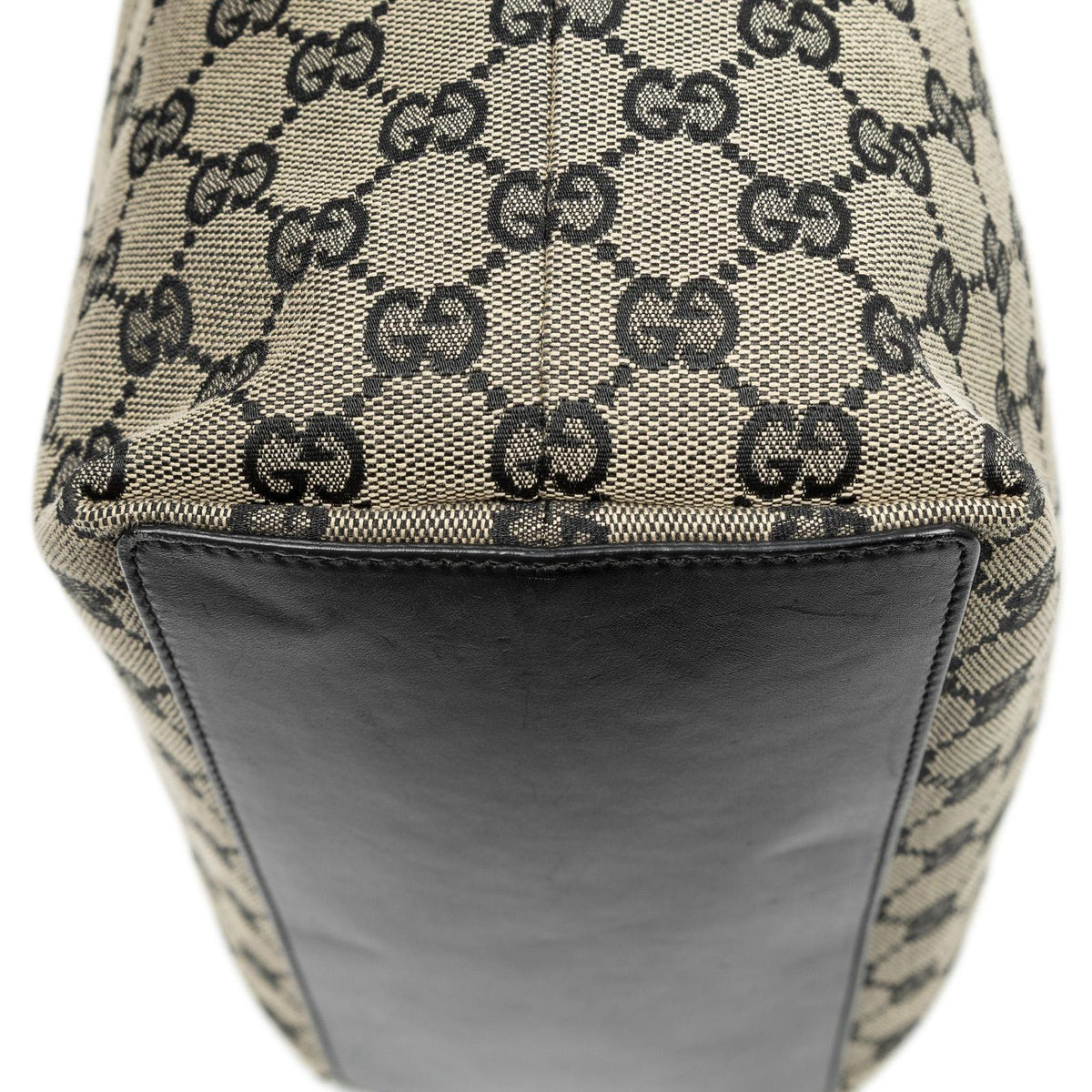 Gucci Vertical Tote Black Beige GG Canvas — view 8