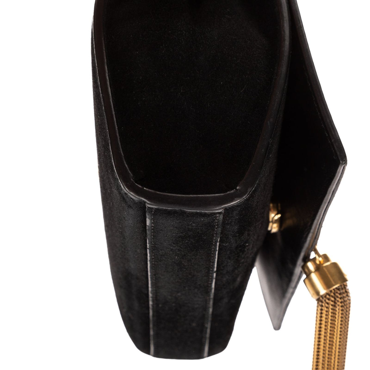 Saint Laurent Kate Tassel Black Suede Leather Shoulder Bag — view 8