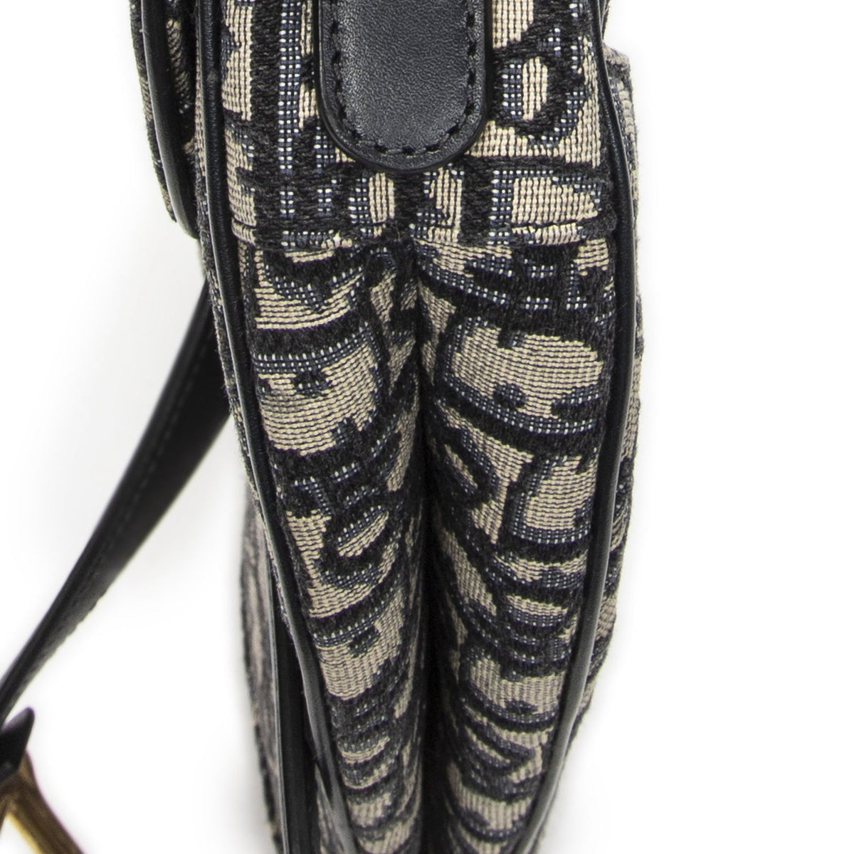 Dior New Saddle Bag Navy Beige Oblique Jacquard Canvas — view 8