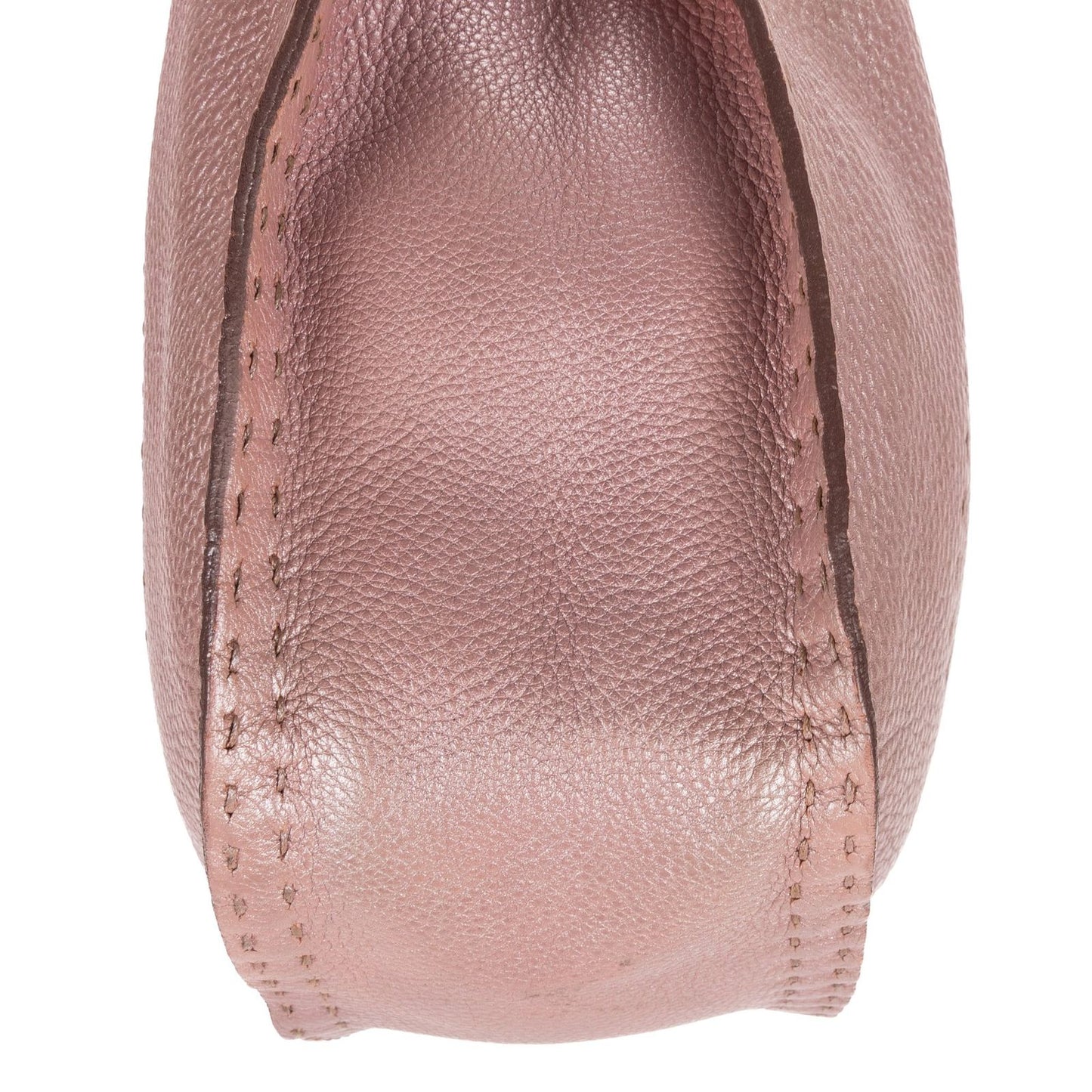 Fendi Selleria Zip Hobo Metallic Purple Grain Calfskin Leather — view 8
