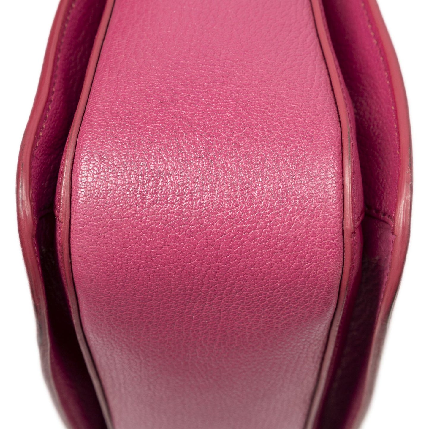 Miu Miu Mini Push Lock Executive Tote Fuchsia Madras Leather — view 8