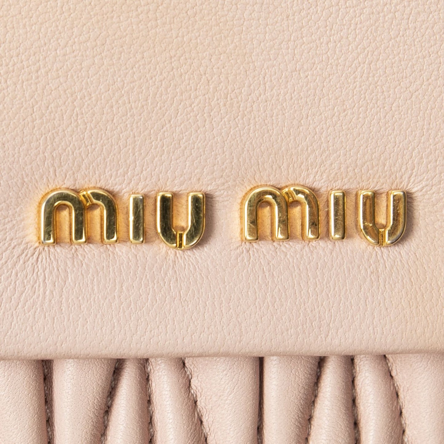 Miu Miu Large Flap Clutch Wallet Light Pink Nappa Matelasse Leather — view 5