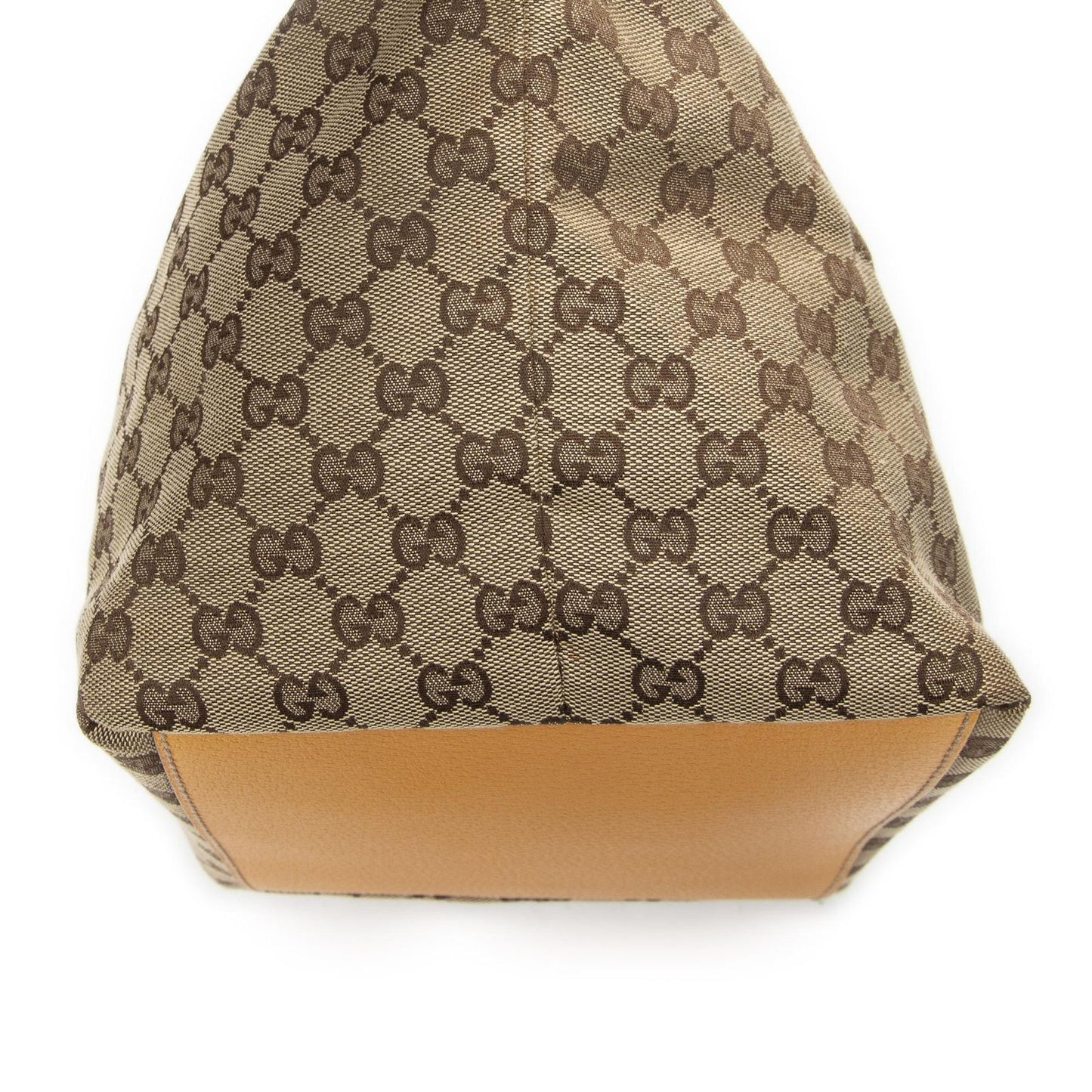 Gucci Medium Web Trapeze Tote Yellow Beige GG Canvas — view 8