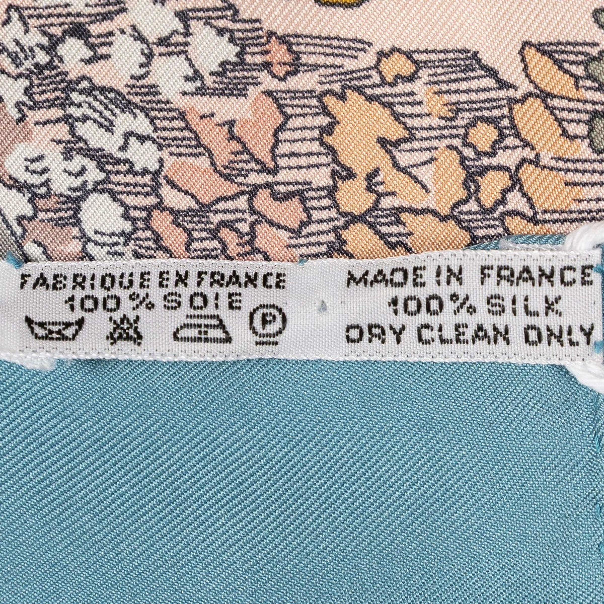 Hermes Scarf Teal Pink Light Bluetwill Silk — view 5