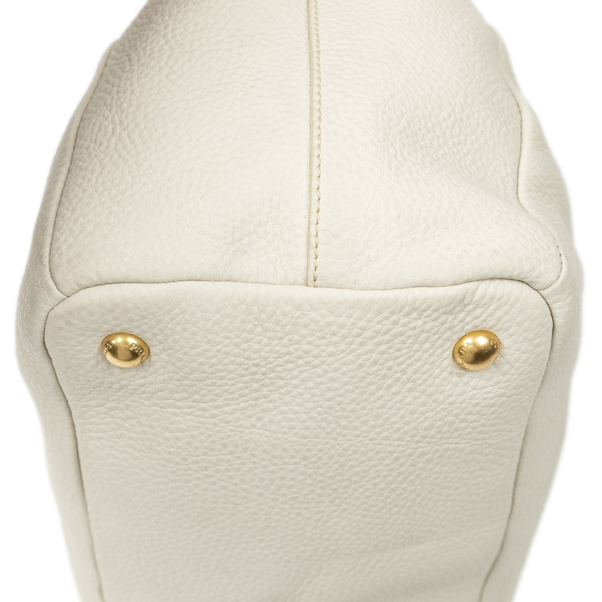 Prada Convertible Snap Button Tote Ivory Vitello Daino — view 8
