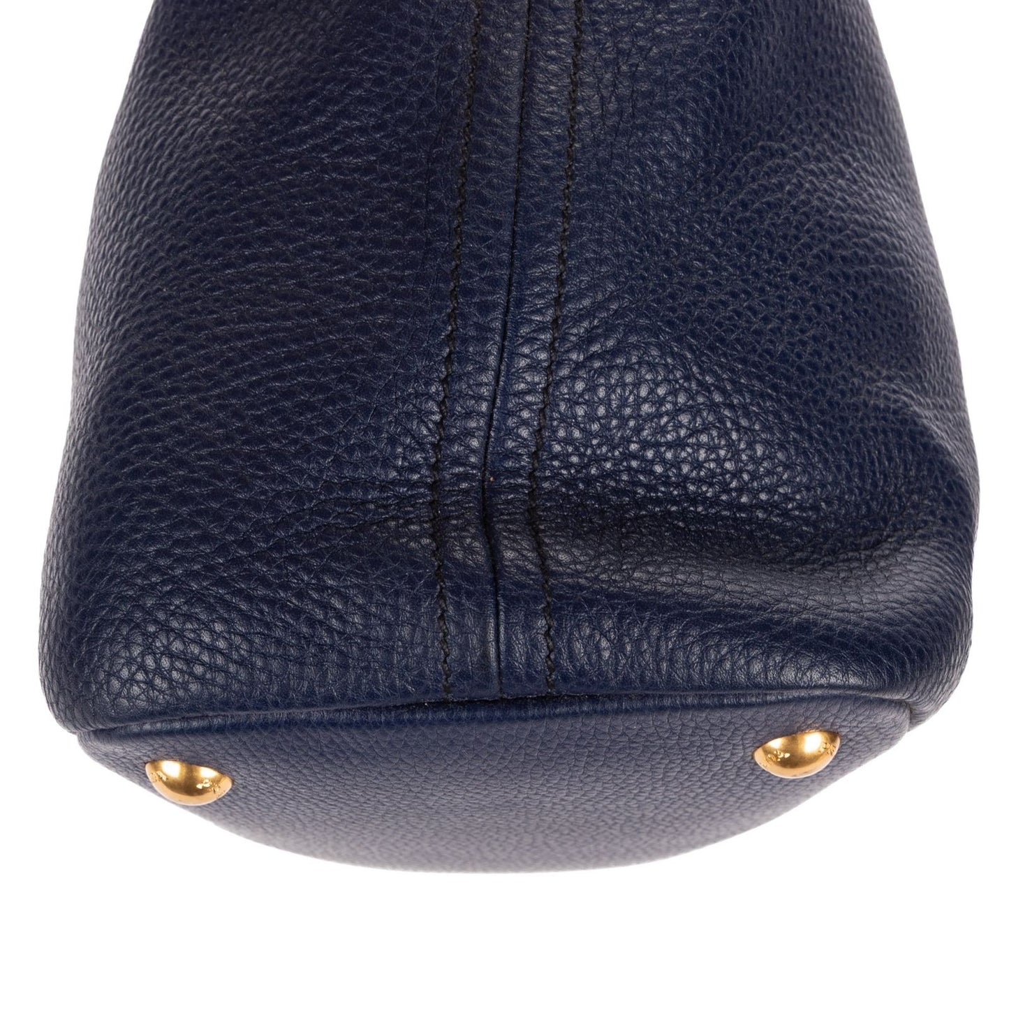 Prada Foldover Flap Bag Crossbody Navy Vitello Daino — view 8