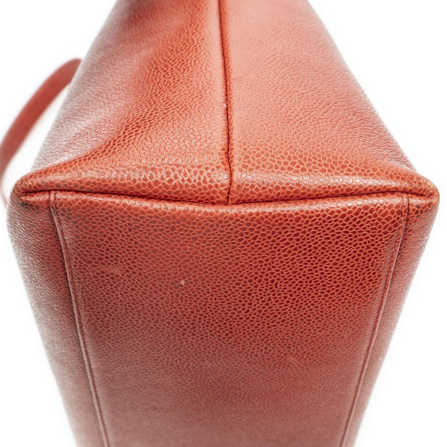 Chanel Large CC Dome Tote Red Caviar Leather — view 8