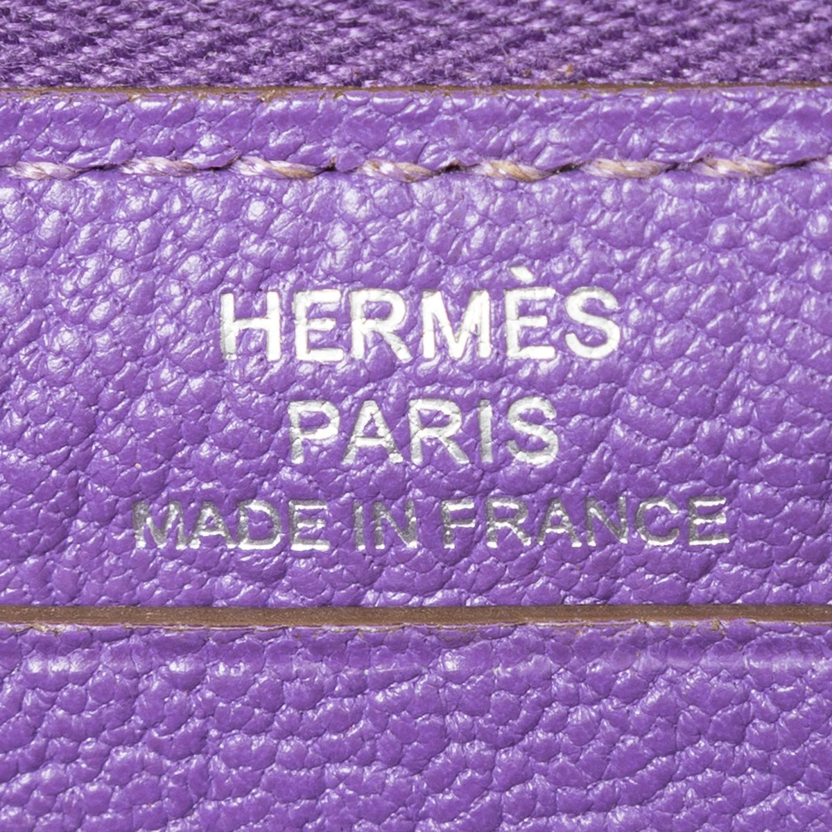 Hermes Evelyne Wallet Purple Chevre Mysore Leather — view 5