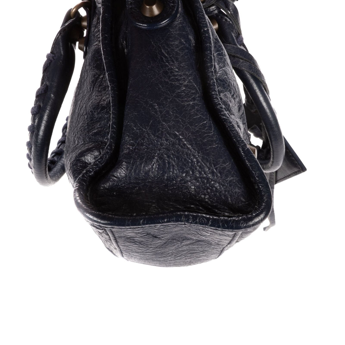 Balenciaga Neo Classic City Navy Damage Leather Shoulder Bag — view 8