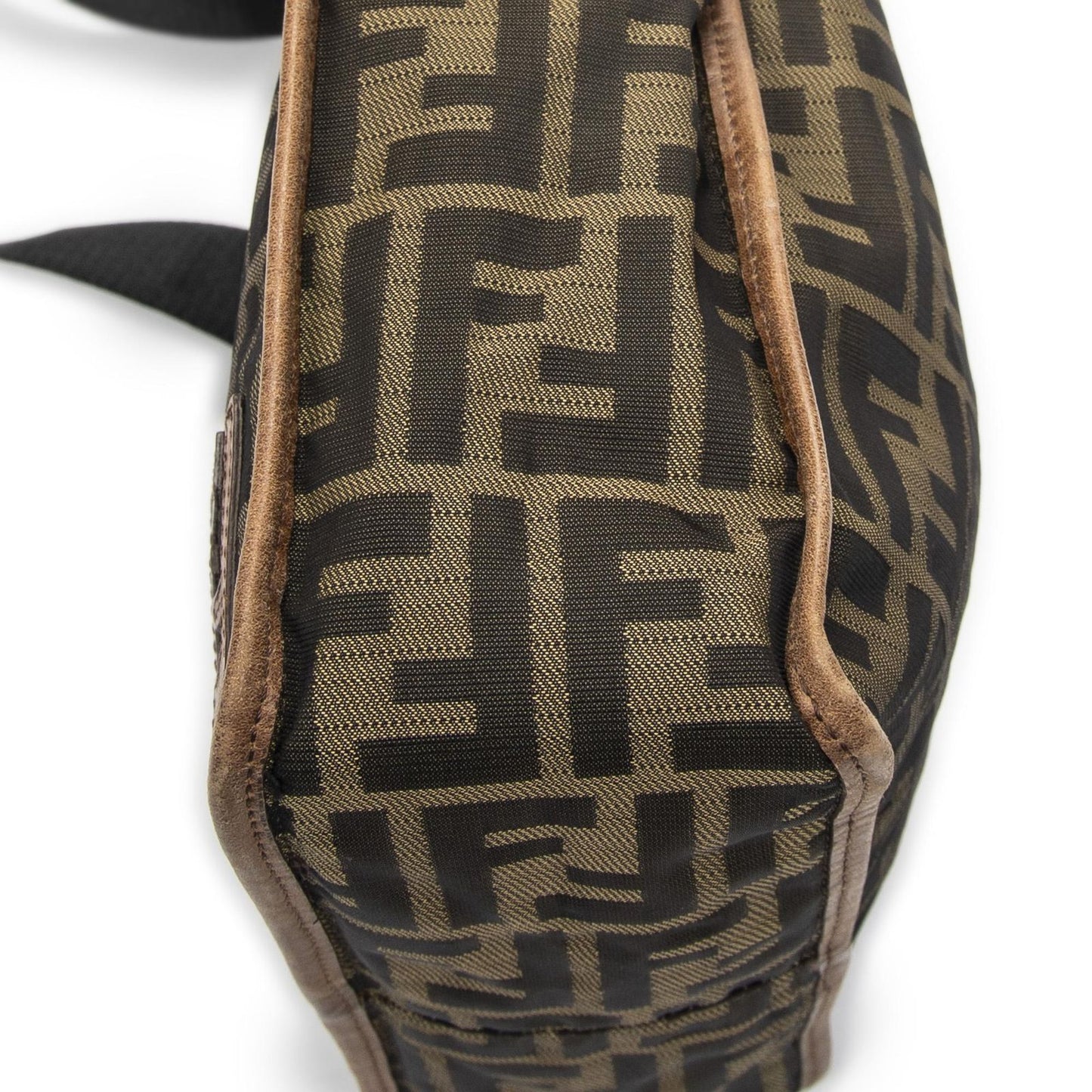 Fendi Square Flat Crossbody Brown Black Zucca Canvas — view 8