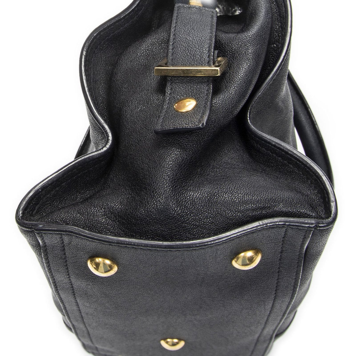 Saint Laurent Mini Cabas Ch Yc Navy Calfskin Leather Shoulder Bag — view 8