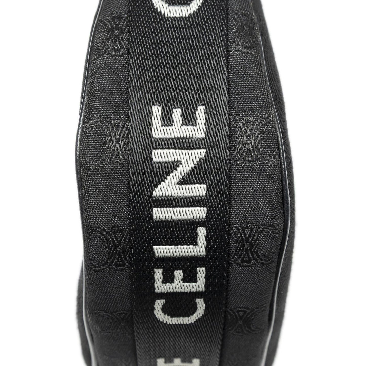 Celine Ava Trekking Black Striped Canvas Shoulder Bag — view 8