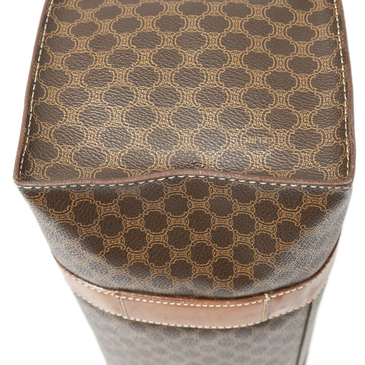 Celine Zip Shopping Tote Brown Beige Macadam Canvas — view 8