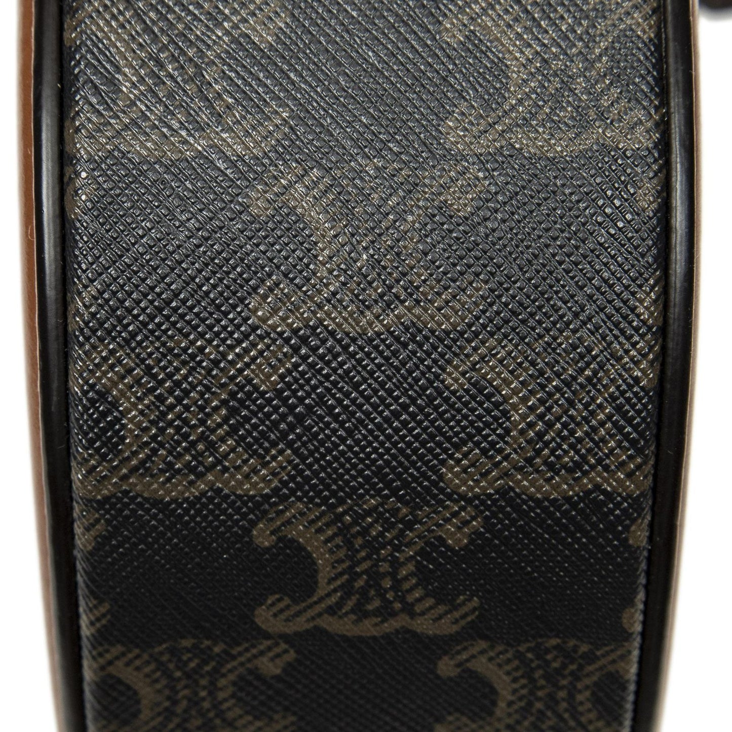 Celine Small Cuir Triomphe Oval Crossbody Brown Black Canvas — view 8