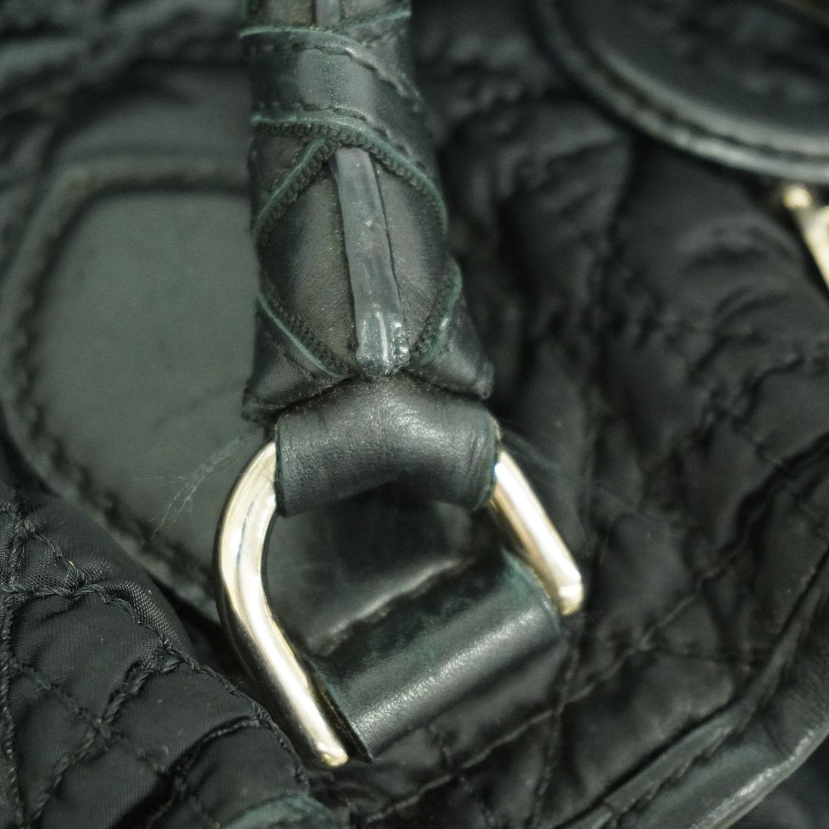Dior Handbag Cannage Nylon Black Silver — view 8