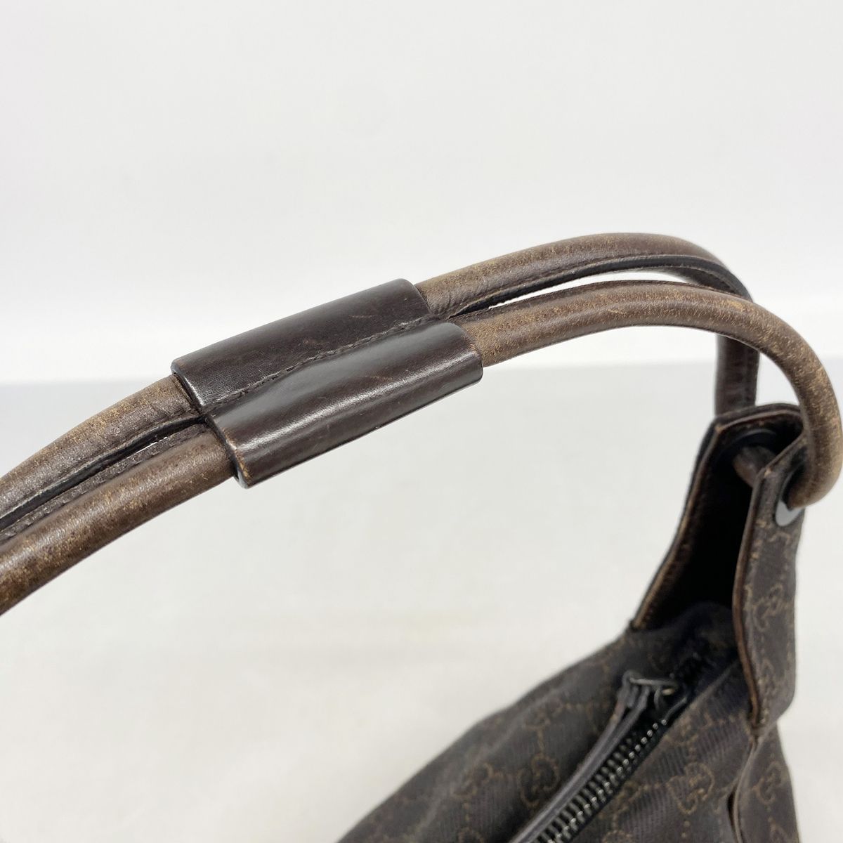 Gucci Handbag Denim Brown Silver — view 8