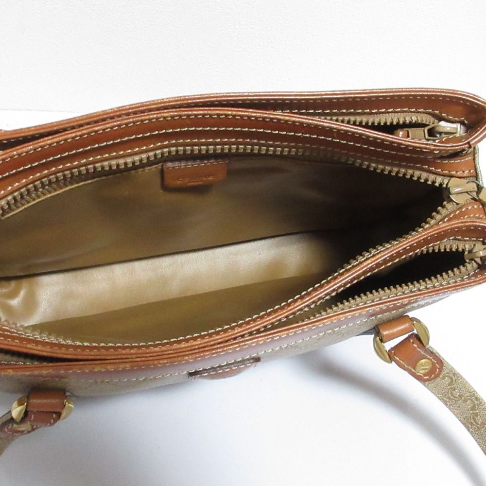 Celine Macadam Leather Tote Beige Brown — view 8