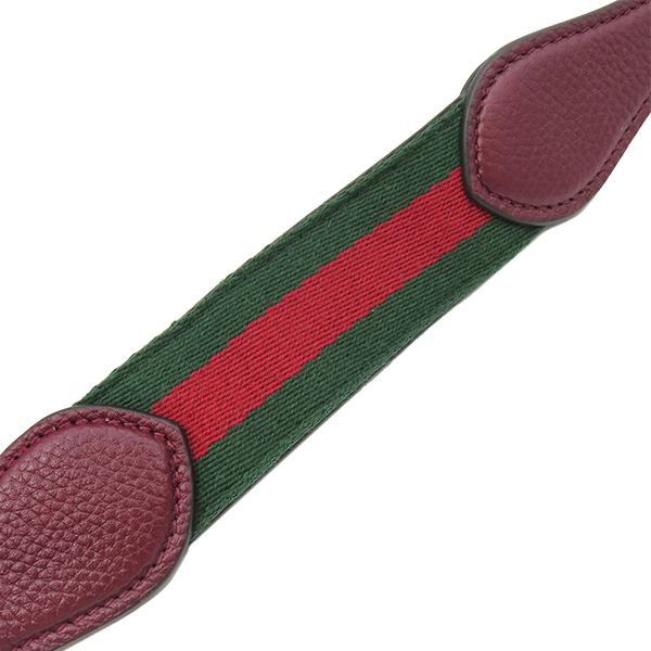 Gucci Shoulder Bag Logo Micro Leather Bordeaux Silver Red Green Web — view 8