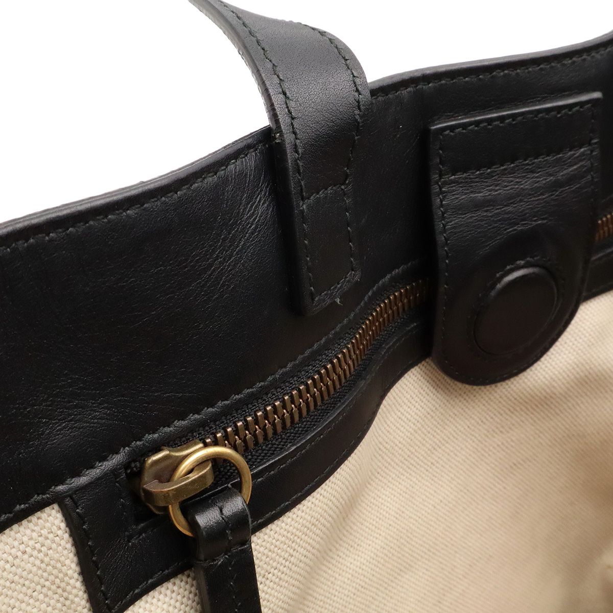 Gucci GG Supreme Tiger Tote 2-Way Shoulder Bag Leather Khaki Beige Black — view 8
