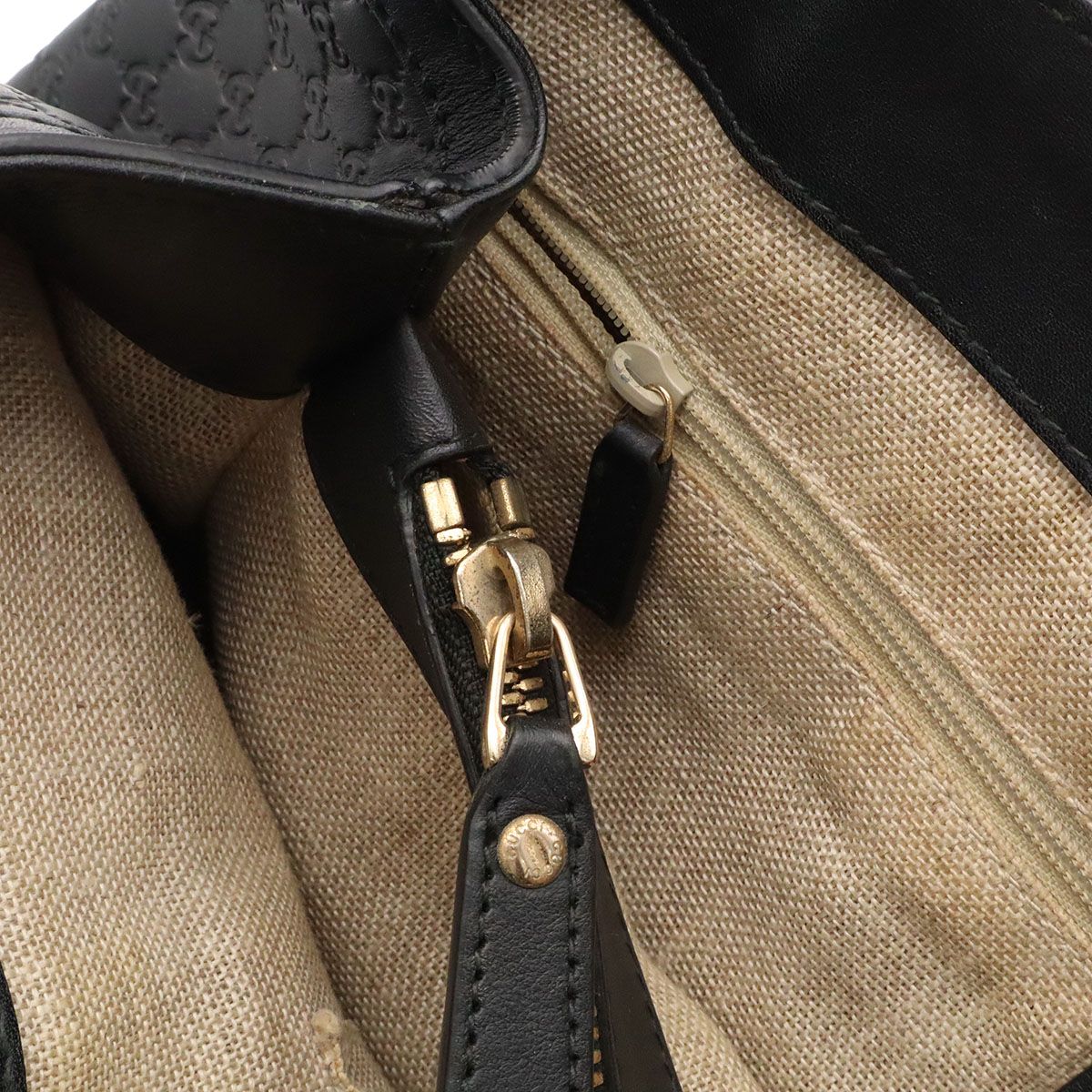 Gucci Micro Guccissima Tote Shoulder Bag Leather Black Gold — view 8