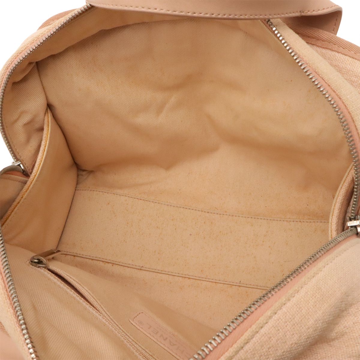 Chanel Deauville Bowling Bag 2-Way Chain Canvas Pink Silver — view 8