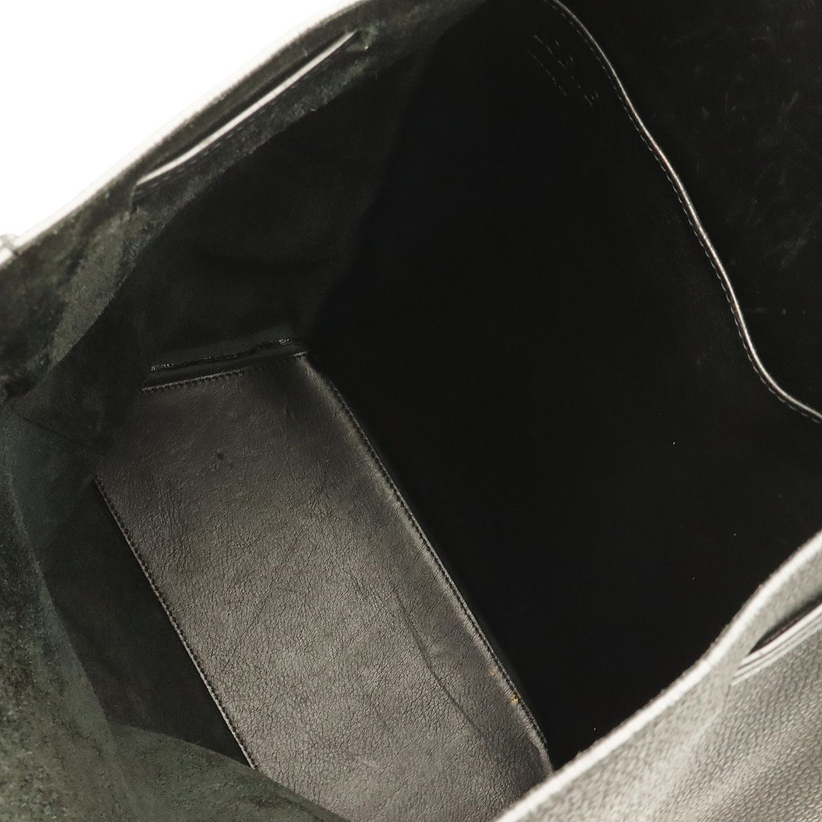 Loewe Drawstring Backpack Anagram Calfskin Leather Black Silver — view 8